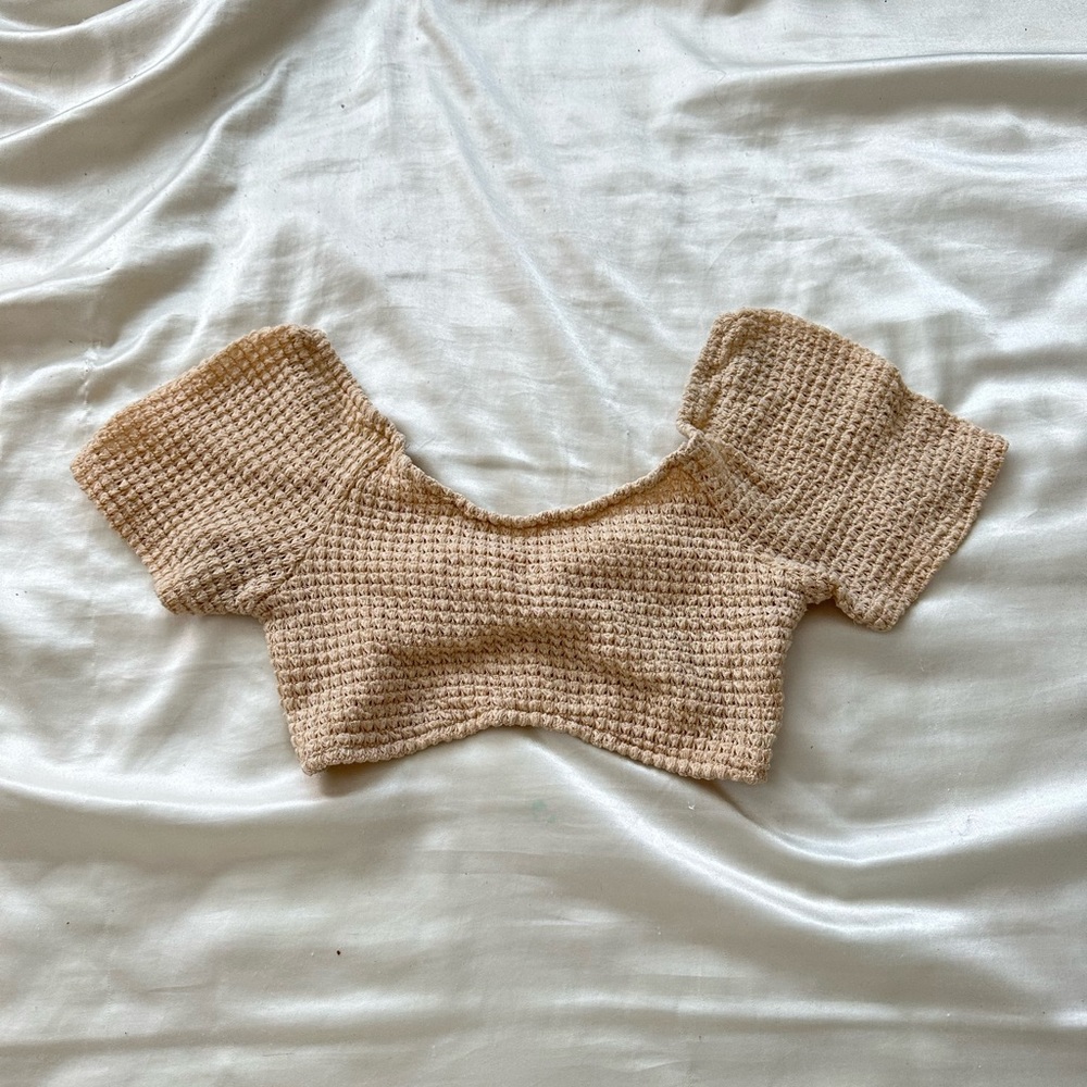 ❌SOLD❌waffle knit crop top